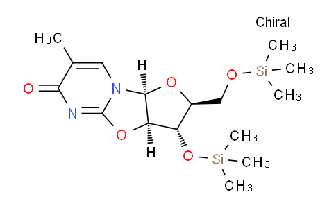 CAS No. 610303-53-2, (2S,3S,3aR,9aS)-7-methyl-3-((trimethylsilyl)oxy)-2-(((trimethylsilyl)oxy)methyl)-2,3,3a,9a-tetrahydro-6H-furo[2',3':4,5]oxazolo[3,2-a]pyrimidin-6-one