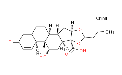 CAS No. 192057-49-1, (1S,2S,4R,8S,9S,11S,12S,13R)-11-hydroxy-9,13-dimethyl-16-oxo-6-propyl-5,7-dioxapentacyclo[10.8.0.02,9.04,8.013,18]icosa-14,17-diene-8-carboxylic acid