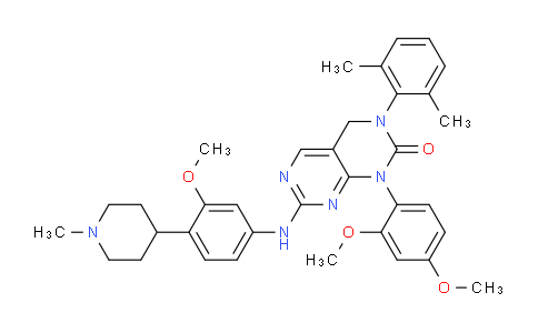 CAS No. 2172616-44-1, 1-(2,4-dimethoxyphenyl)-3-(2,6-dimethylphenyl)-7-[3-methoxy-4-(1-methylpiperidin-4-yl)anilino]-4H-pyrimido[4,5-d]pyrimidin-2-one