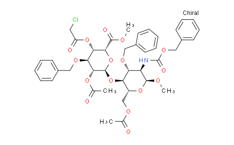 DY743067 | 114869-96-4 | methyl (2R,3S,4S,5R,6R)-5-acetoxy-6-(((2R,3S,4R,5R,6S)-2-(acetoxymethyl)-4-(benzyloxy)-5-(((benzyloxy)carbonyl)amino)-6-methoxytetrahydro-2H-pyran-3-yl)oxy)-4-(benzyloxy)-3-(2-chloroacetoxy)tetrahydro-2H-pyran-2-carboxylate