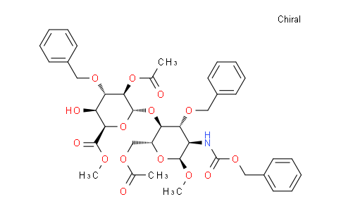 CAS No. 114869-97-5, methyl (2R,3S,4S,5R,6R)-5-acetoxy-6-(((2R,3S,4R,5R,6S)-2-(acetoxymethyl)-4-(benzyloxy)-5-(((benzyloxy)carbonyl)amino)-6-methoxytetrahydro-2H-pyran-3-yl)oxy)-4-(benzyloxy)-3-hydroxytetrahydro-2H-pyran-2-carboxylate