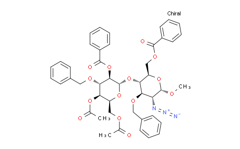 CAS No. 1429189-52-5, (2S,3R,4S,5R,6S)-5-acetoxy-6-(acetoxymethyl)-2-(((2R,3S,4R,5R,6S)-5-azido-2-((benzoyloxy)methyl)-4-(benzyloxy)-6-methoxytetrahydro-2H-pyran-3-yl)oxy)-4-(benzyloxy)tetrahydro-2H-pyran-3-yl benzoate