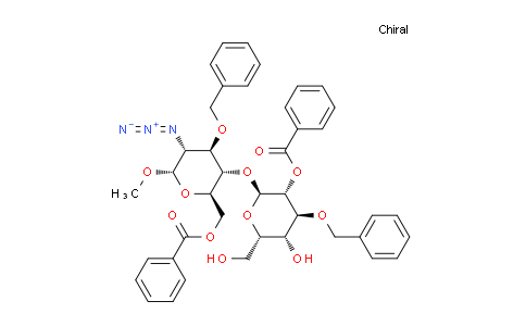 CAS No. 697795-82-7, (2S,3R,4S,5R,6S)-2-(((2R,3S,4R,5R,6S)-5-azido-2-((benzoyloxy)methyl)-4-(benzyloxy)-6-methoxytetrahydro-2H-pyran-3-yl)oxy)-4-(benzyloxy)-5-hydroxy-6-(hydroxymethyl)tetrahydro-2H-pyran-3-yl benzoate