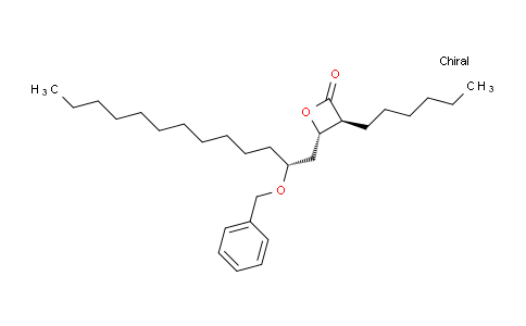 CAS No. 114264-05-0, 2-Oxetanone, 3-hexyl-4-[(2R)-2-(phenylmethoxy)tridecyl]-, (3S,4S)-