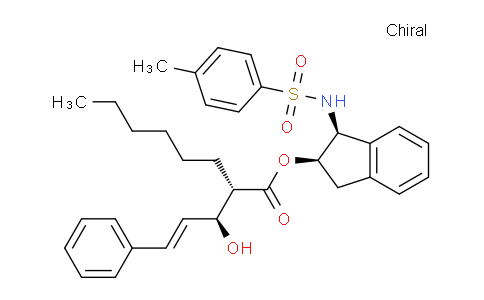 CAS No. 296242-28-9, (1S,2R)-1-((4-methylphenyl)sulfonamido)-2,3-dihydro-1H-inden-2-yl (S)-2-((S,E)-1-hydroxy-3-phenylallyl)octanoate