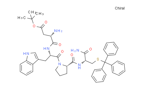 CAS No. 1418304-71-8, tert-butyl (S)-3-amino-4-(((S)-1-((S)-2-(((R)-1-amino-1-oxo-3-(tritylthio)propan-2-yl)carbamoyl)pyrrolidin-1-yl)-3-(1H-indol-3-yl)-1-oxopropan-2-yl)amino)-4-oxobutanoate
