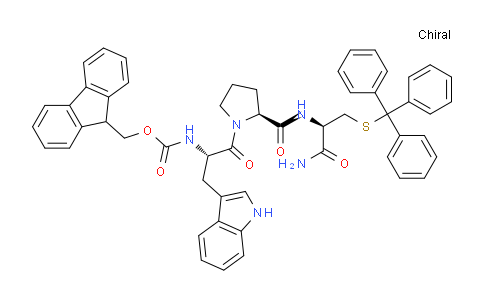 CAS No. 1423453-28-4, (9H-fluoren-9-yl)methyl ((S)-1-((S)-2-(((R)-1-amino-1-oxo-3-(tritylthio)propan-2-yl)carbamoyl)pyrrolidin-1-yl)-3-(1H-indol-3-yl)-1-oxopropan-2-yl)carbamate