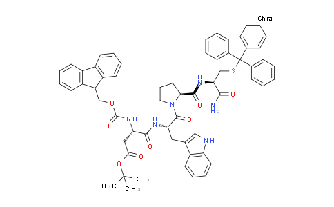 DY743111 | 1423453-33-1 | tert-butyl (S)-3-((((9H-fluoren-9-yl)methoxy)carbonyl)amino)-4-(((S)-1-((S)-2-(((R)-1-amino-1-oxo-3-(tritylthio)propan-2-yl)carbamoyl)pyrrolidin-1-yl)-3-(1H-indol-3-yl)-1-oxopropan-2-yl)amino)-4-oxobutanoate