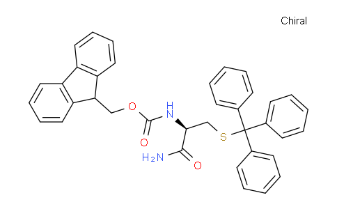CAS No. 202752-01-0, 9H-fluoren-9-ylmethyl N-[(2R)-1-amino-1-oxo-3-tritylsulfanylpropan-2-yl]carbamate