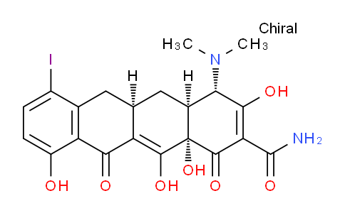 CAS No. 113164-67-3, 2-Naphthacenecarboxamide, 4-(dimethylamino)-1,4,4a,5,5a,6,11,12a-octahydro-3,10,12,12a-tetrahydroxy-7-iodo-1,11-dioxo-, (4S,4aS,5aR,12aS)-