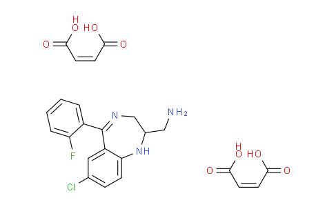 CAS No. 59469-29-3, (7-chloro-5-(2-fluorophenyl)-2,3-dihydro-1H-benzo[e][1,4]diazepin-2-yl)methanamine dimaleate