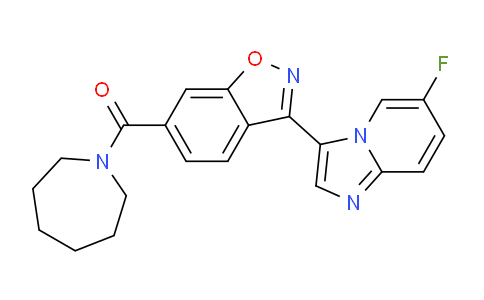CAS No. 1235993-08-4, Azepan-1-yl(3-(6-fluoroimidazo[1,2-a]pyridin-3-yl)benzo[d]isoxazol-6-yl)methanone