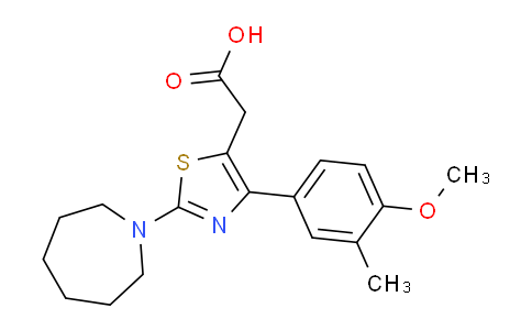 CAS No. 1443286-09-6, 2-(2-(Azepan-1-yl)-4-(4-methoxy-3-methylphenyl)thiazol-5-yl)acetic acid