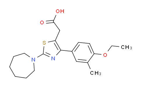 CAS No. 1443287-97-5, 2-(2-(Azepan-1-yl)-4-(4-ethoxy-3-methylphenyl)thiazol-5-yl)acetic acid
