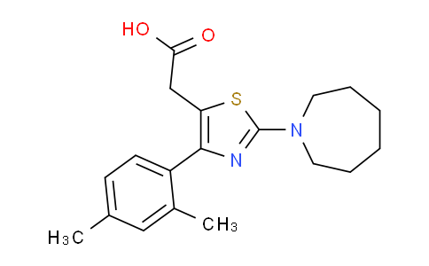 CAS No. 1443289-52-8, 2-(2-(Azepan-1-yl)-4-(2,4-dimethylphenyl)thiazol-5-yl)acetic acid