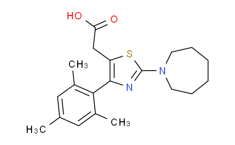 CAS No. 1443289-67-5, 2-(2-(Azepan-1-yl)-4-mesitylthiazol-5-yl)acetic acid