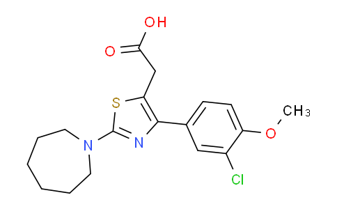 CAS No. 1443289-99-3, 2-(2-(Azepan-1-yl)-4-(3-chloro-4-methoxyphenyl)thiazol-5-yl)acetic acid