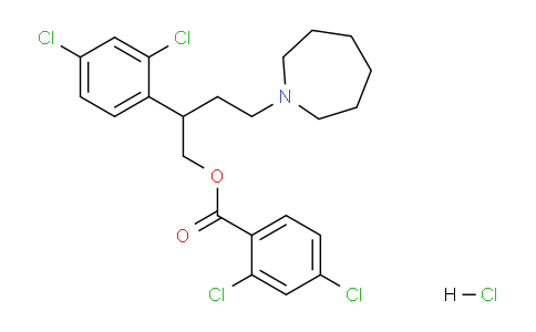 CAS No. 119584-98-4, 4-(Azepan-1-yl)-2-(2,4-dichlorophenyl)butyl 2,4-dichlorobenzoate hydrochloride