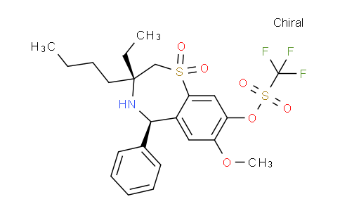 CAS No. 1345983-39-2, (3R,5R)-3-butyl-3-ethyl-7-methoxy-1,1-dioxido-5-phenyl-2,3,4,5-tetrahydrobenzo[f][1,4]thiazepin-8-yl trifluoromethanesulfonate