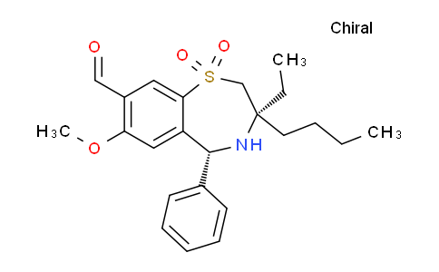 CAS No. 1345983-46-1, (3R,5R)-3-butyl-3-ethyl-7-methoxy-5-phenyl-2,3,4,5-tetrahydrobenzo[f][1,4]thiazepine-8-carbaldehyde 1,1-dioxide