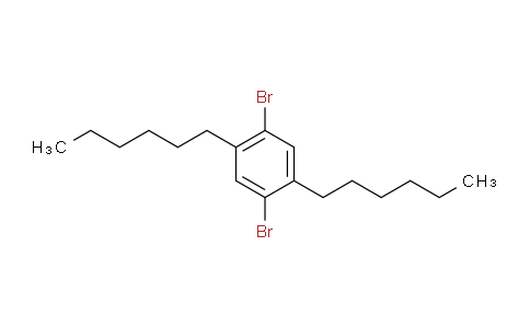 CAS No. 117635-21-9, 2,5-Bis(hexyl)-1,4-dibromobenzene