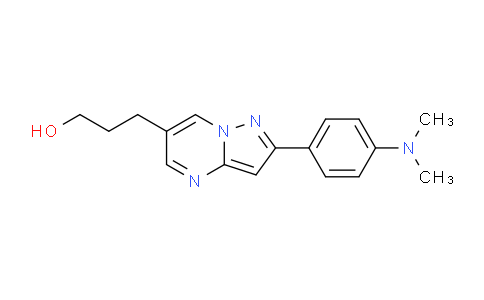 CAS No. 893613-29-1, 3-(2-(4-(Dimethylamino)phenyl)pyrazolo[1,5-a]pyrimidin-6-yl)propan-1-ol
