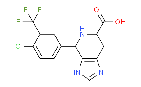 CAS No. 1136837-86-9, 4-(4-Chloro-3-(trifluoromethyl)phenyl)-4,5,6,7-tetrahydro-3H-imidazo[4,5-c]pyridine-6-carboxylic acid