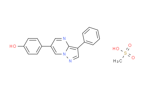CAS No. 1177295-41-8, 4-(3-phenylpyrazolo[1,5-a]pyrimidin-6-yl)phenol; methanesulfonic acid