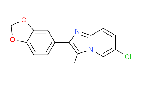 CAS No. 1426142-80-4, 2-(Benzo[d][1,3]dioxol-5-yl)-6-chloro-3-iodoimidazo[1,2-a]pyridine