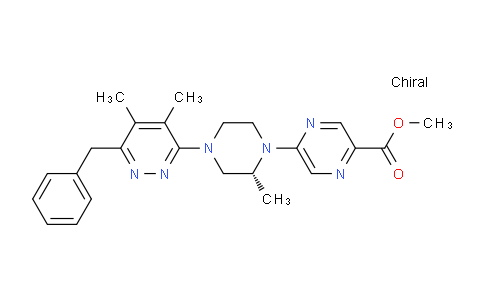 CAS No. 1204975-11-0, (R)-Methyl 5-(4-(6-benzyl-4,5-dimethylpyridazin-3-yl)-2-methylpiperazin-1-yl)pyrazine-2-carboxylate