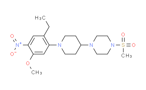 CAS No. 1089282-90-5, 1-(1-(2-Ethyl-5-methoxy-4-nitrophenyl)piperidin-4-yl)-4-(methylsulfonyl)piperazine