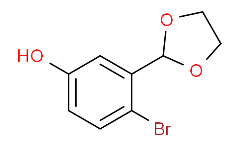 CAS No. 1160182-44-4, 4-bromo-3-(1,3-dioxolan-2-yl)phenol