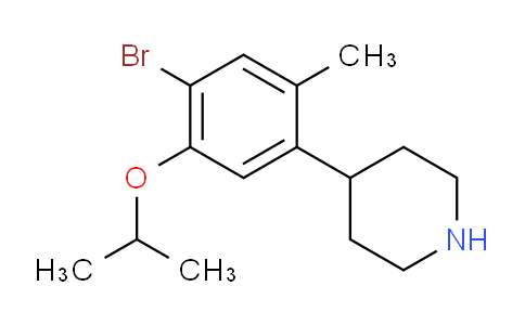 CAS No. 1622997-09-4, 4-(4-bromo-5-isopropoxy-2-methylphenyl)piperidine