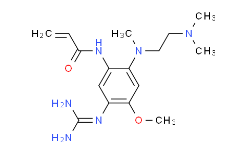 CAS No. 1810048-29-3, N-[5-(diaminomethylideneamino)-2-[2-(dimethylamino)ethyl-methylamino]-4-methoxyphenyl]prop-2-enamide