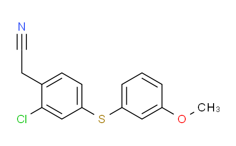 CAS No. 509089-06-9, 2-(2-chloro-4-((3-methoxyphenyl)thio)phenyl)acetonitrile