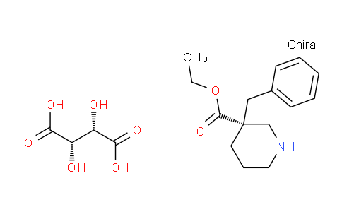 CAS No. 170844-44-7, (2S,3S)-2,3-dihydroxybutanedioic acid; ethyl (3R)-3-benzylpiperidine-3-carboxylate