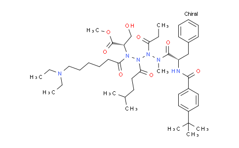 CAS No. 1872382-49-4, 2(S)-{2(S)-[2(S)-(2(S)-{[2(S)-(4-tert-Butyl-benzoylamino)-3-phenyl-propionyl]-methyl-amino}-propionylamino)-4-methyl-pentanoylamino]-6-diethylamino-hexanoylamino}-3-hydroxy-propionic acid methyl ester;