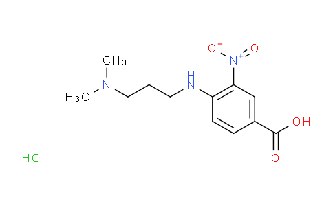 CAS No. 1219964-15-4, 4-((3-(Dimethylamino)propyl)amino)-3-nitrobenzoic acid hydrochloride