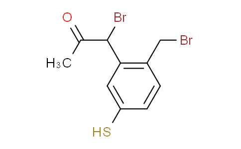 CAS No. 1805694-16-9, 1-Bromo-1-(2-(bromomethyl)-5-mercaptophenyl)propan-2-one