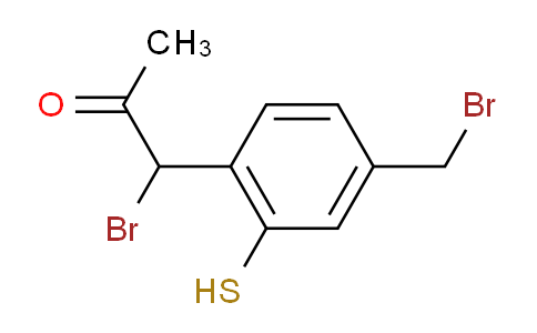 CAS No. 1806543-56-5, 1-Bromo-1-(4-(bromomethyl)-2-mercaptophenyl)propan-2-one