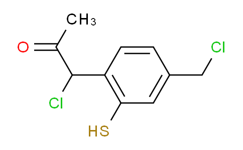 CAS No. 1804272-20-5, 1-Chloro-1-(4-(chloromethyl)-2-mercaptophenyl)propan-2-one