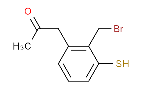 CAS No. 1805694-12-5, 1-(2-(Bromomethyl)-3-mercaptophenyl)propan-2-one
