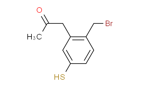 CAS No. 1806425-19-3, 1-(2-(Bromomethyl)-5-mercaptophenyl)propan-2-one