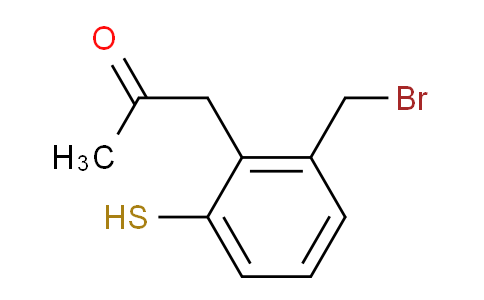 CAS No. 1806342-11-9, 1-(2-(Bromomethyl)-6-mercaptophenyl)propan-2-one