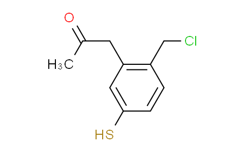 CAS No. 1805897-56-6, 1-(2-(Chloromethyl)-5-mercaptophenyl)propan-2-one