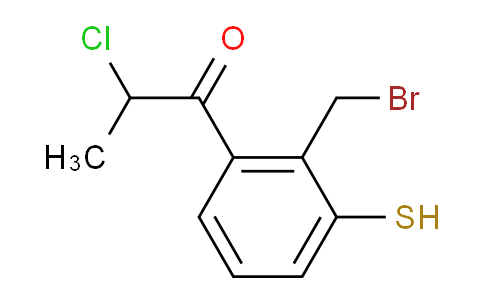 CAS No. 1806342-07-3, 1-(2-(Bromomethyl)-3-mercaptophenyl)-2-chloropropan-1-one