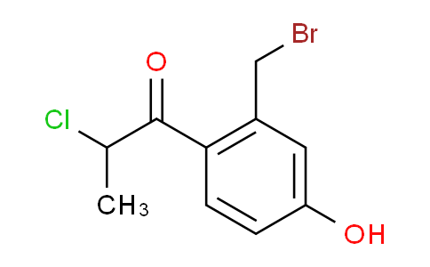CAS No. 1804138-55-3, 1-(2-(Bromomethyl)-4-hydroxyphenyl)-2-chloropropan-1-one