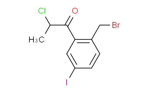 CAS No. 1804139-08-9, 1-(2-(Bromomethyl)-5-iodophenyl)-2-chloropropan-1-one