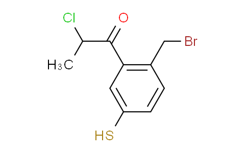 CAS No. 1805694-06-7, 1-(2-(Bromomethyl)-5-mercaptophenyl)-2-chloropropan-1-one
