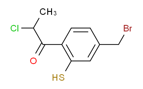 CAS No. 1803747-88-7, 1-(4-(Bromomethyl)-2-mercaptophenyl)-2-chloropropan-1-one